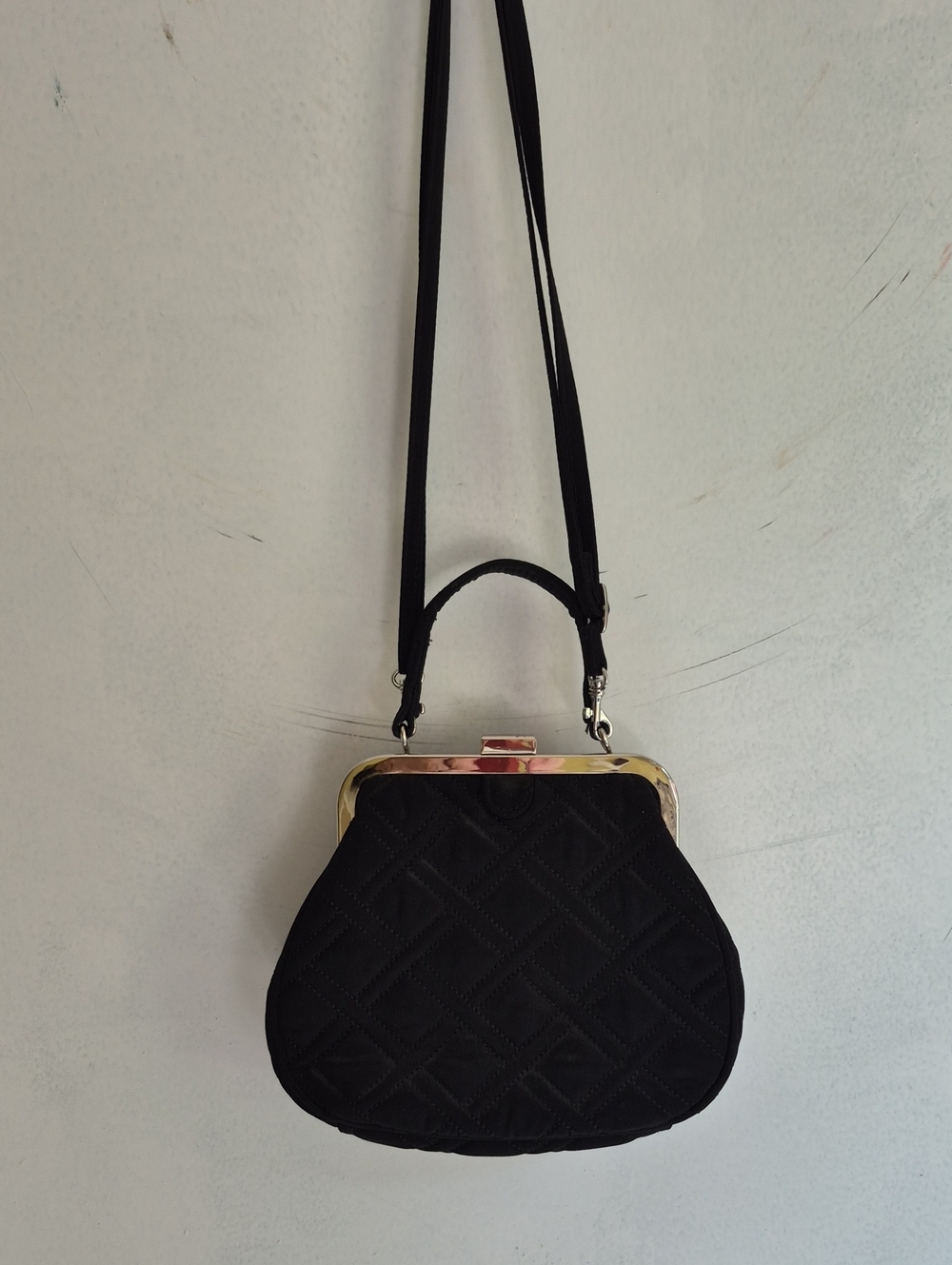 Vera Bradley Black Quilted Frame Crossbody Clutch
